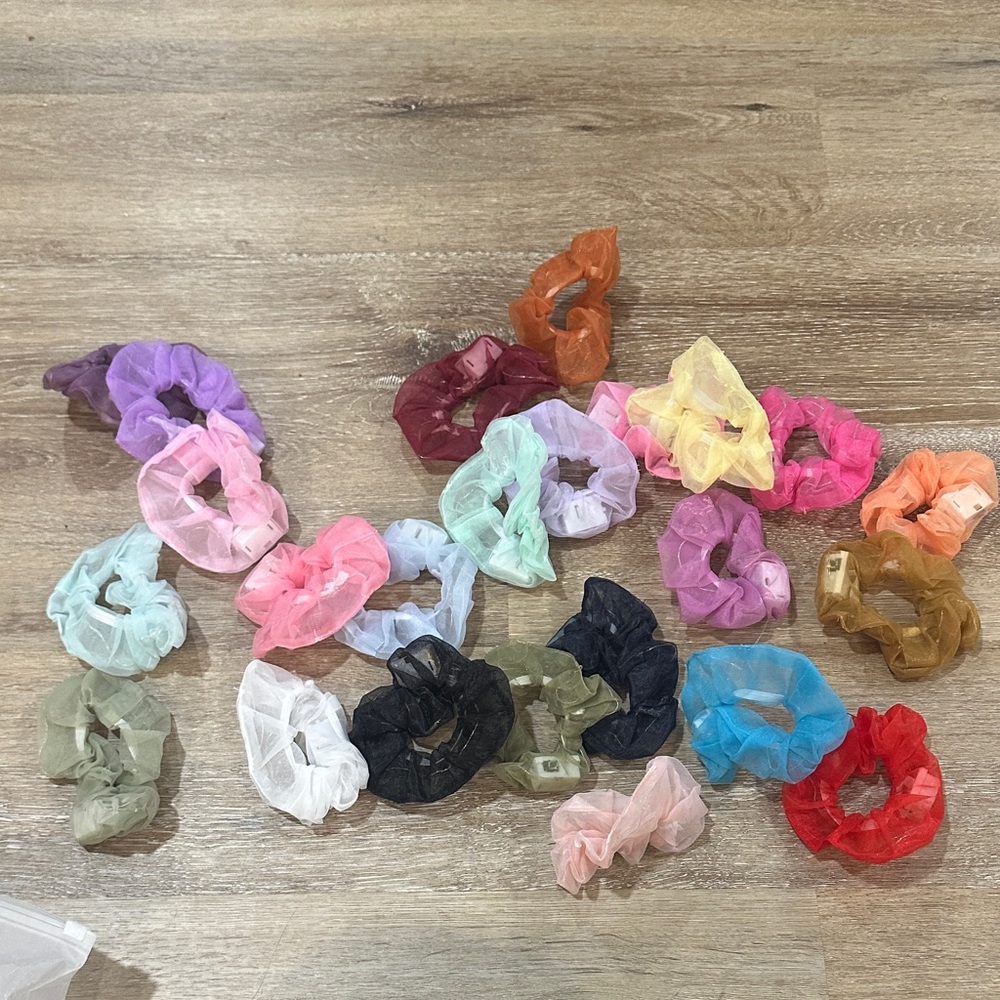Colorful Hair Scrunchies Set light up  led 24 piece
